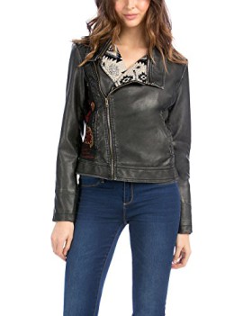 Desigual-Aldara-Veste-en-cuir-Manches-longues-Femme-0