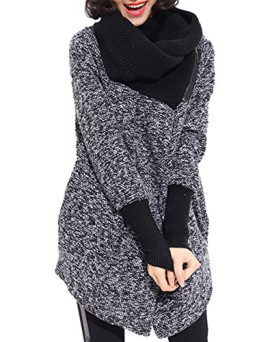 ELLAZHU Femme Manteau Tricot Lâche Col Châle Solide Taille Unique GY484 ELLAZHU Femme Manteau Tricot Lâche Col Châle Solide Taille Unique GY484