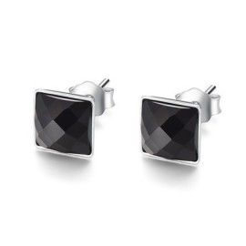 Fashmond-Boucles-dOreilles-Clous-noires-cube-gomtrique-unisexe-homme-femme-Argent-fin-925-avec-oxyde-de-zirconium-solitairen--la-mode-Cadeau-Saint-Valentin-Anniversaire-0