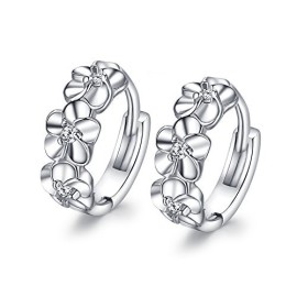 Fashmond- Boucles d’oreilles anneaux Fleur Argent fin 925 oxyde de zirconium Brillant et charmant- Cadeau Saint Valentin Anniversaire Fashmond- Boucles d’oreilles anneaux Fleur Argent fin 925 oxyde de zirconium Brillant et charmant- Cadeau Saint Valentin Anniversaire