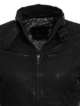 Femmes Moto veste SHELLY en 100 % cuir de couleur noir Femmes Moto veste SHELLY en 100 % cuir de couleur noir 4