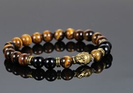 Flongo 8mm Alliage Bracelets d’énergie Lien Poignet Pièrre d’Énergie Agate Or Brun Noir Buddha Mala Boule Perle Homme,Femme Flongo 8mm Alliage Bracelets d’énergie Lien Poignet Pièrre d’Énergie Agate Or Brun Noir Buddha Mala Boule Perle Homme,Femme 4