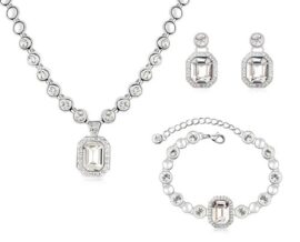 GoSparking or 18K blanc Set alliage éléments en cristal clair avec cristal autrichien pour les femmes GoSparking or 18K blanc Set alliage éléments en cristal clair avec cristal autrichien pour les femmes