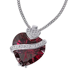 Goldmaid – Collier Femme avec pendentif coeur – Argent fin 925/1000 – Oxydes de Zirconium et Grenat rouge – 45 cm Goldmaid – Collier Femme avec pendentif coeur – Argent fin 925/1000 – Oxydes de Zirconium et Grenat rouge – 45 cm 2