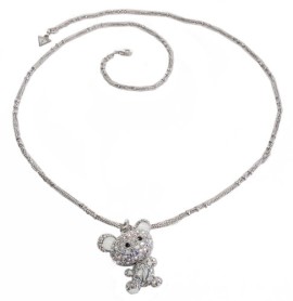 Guess-UBN11229-Collier-Femme-Mtal-argent-Strass-90-cm-0