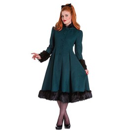 Hell-Bunny-Elvira-Manteau-Long-Elgant-Fausse-Fourrure-Deep-Green-0