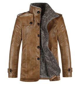 Highdas Veste en cuir PU hiver d’homme Vestes et manteau šŠpaississement Laine Windbreak chaudes et impermšŠables Trench Coat Highdas Veste en cuir PU hiver d’homme Vestes et manteau šŠpaississement Laine Windbreak chaudes et impermšŠables Trench Coat 3