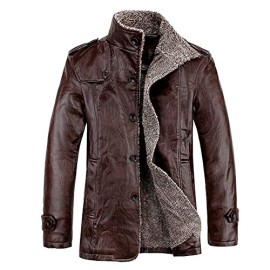 Highdas Veste en cuir PU hiver d’homme Vestes et manteau šŠpaississement Laine Windbreak chaudes et impermšŠables Trench Coat Highdas Veste en cuir PU hiver d’homme Vestes et manteau šŠpaississement Laine Windbreak chaudes et impermšŠables Trench Coat 2