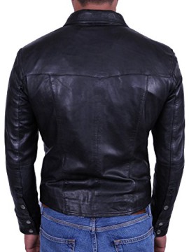 Homme-en-cuir-vritable-lgant-blouson-de-motard-veste-mode-chemise-manteau-noir-0-1