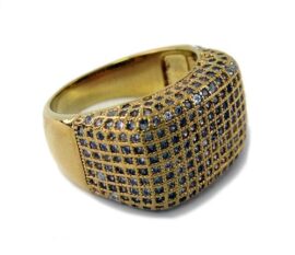 Hommes Or 24k plaqué Amas de glace Micropave A Classe HipHop Bling bague – 60 Hommes Or 24k plaqué Amas de glace Micropave A Classe HipHop Bling bague – 60 3