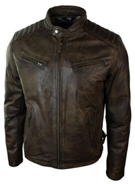 Hommes-Slim-Fit-Style-rtro-zipp-Blouson-de-moto-en-cuir-lav-rel-Brun-urbain-0-1