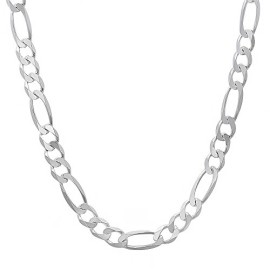 Hommes-de-4-mm-argent-massif-925-collier-en-argent-sterling-Chane-maille-figaro-0