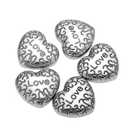 HooAMI-Bijou-Pendentif-Forme-du-Coeur-Blanc-K-Inox-Double-Face--Motifs-Table-Traante-de-Dcoupage--love--Coeurs-Retro-115mmx130mm-5-0