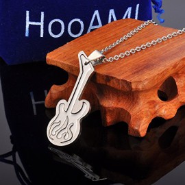 HooAMI Bijou Pendentif Guitare en Acier Inoxydable-46mmx18mm-1 HooAMI Bijou Pendentif Guitare en Acier Inoxydable-46mmx18mm-1 4