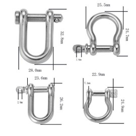 HooAMI + Boucle de Survie de Montagne Blanc-Forme de U- Acier Inoxydable -Urnes Bijou26.2mmx23.6mm-1 HooAMI + Boucle de Survie de Montagne Blanc-Forme de U- Acier Inoxydable -Urnes Bijou26.2mmx23.6mm-1