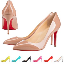 HooH-Femmes-Pointed-Toe-Mariage-Pumps-Stiletto-Rouge-Semelle-0