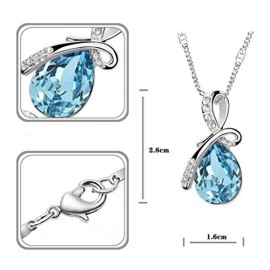 HuaYang Fashion larme d’ange cristal Goutte d’Eau bijoux collier des femmes Chaîne de clavicule(Bleu ciel) HuaYang Fashion larme d’ange cristal Goutte d’Eau bijoux collier des femmes Chaîne de clavicule(Bleu ciel) 3