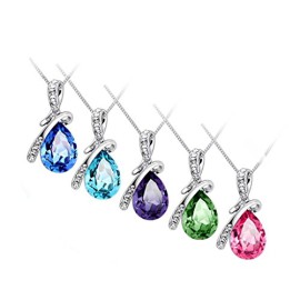 HuaYang Fashion larme d’ange cristal Goutte d’Eau bijoux collier des femmes Chaîne de clavicule(Bleu ciel) HuaYang Fashion larme d’ange cristal Goutte d’Eau bijoux collier des femmes Chaîne de clavicule(Bleu ciel) 5