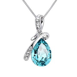 HuaYang Fashion larme d’ange cristal Goutte d’Eau bijoux collier des femmes Chaîne de clavicule(Bleu ciel) HuaYang Fashion larme d’ange cristal Goutte d’Eau bijoux collier des femmes Chaîne de clavicule(Bleu ciel) 2