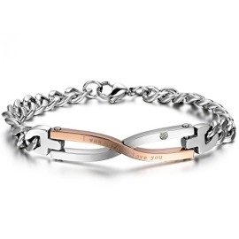 JewelryWe-Bijoux-Bracelet-Homme-Femme-Amour-dAmiti-Cadeau-de-saint-valentin-Symbole-Infini-Infinity-Acier-Inoxydable-Avec-Sac-Cadeau-0-1