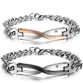 JewelryWe Bijoux Bracelet Homme Femme Amour d’Amitié Cadeau de saint valentin Symbole Infini Infinity Acier Inoxydable Avec Sac Cadeau JewelryWe Bijoux Bracelet Homme Femme Amour d’Amitié Cadeau de saint valentin Symbole Infini Infinity Acier Inoxydable Avec Sac Cadeau