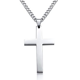 Jstyle-Acier-Inoxyable-HommeFemme-Collier-avec-Pendentif--Croix-60cm-0