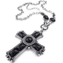 KONOV-Bijoux-Pendentif-Collier-Homme-Chane-Grand-Rtro-Celtique-Croix-Alliage-pour-Homme-et-Femme-Couleur-Noir-Argent-Avec-Sac-Cadeau-F23100-0