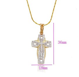 LORELYS-Croix-De-La-Lumire-et-Protection-Cadeau-Homme-FemmeEnfant-Collier-Pendentif-Incrust-De-Zircons-Plaqu-Or-Deux-Tons-Chaine-Offerte-0-2