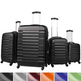 Lot de 4 valises rigides Trolley – serrure à combinaison 3 chiffres intégrée – DIVERSES COULEURS AU CHOIX Lot de 4 valises rigides Trolley – serrure à combinaison 3 chiffres intégrée – DIVERSES COULEURS AU CHOIX