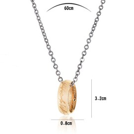 Lureme collier pour hommes et femmes – Anneau Gravé Ton Or / chaîne en acier (01000885-2) Lureme collier pour hommes et femmes – Anneau Gravé Ton Or / chaîne en acier (01000885-2) 3