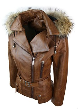 Manteau veste parka d’hiver marron pour femme en cuir véritable capuche en véritable fourrure Manteau veste parka d’hiver marron pour femme en cuir véritable capuche en véritable fourrure 6