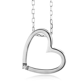 Miore-MSL001N-Collier-avec-Pendentif-Femme-Coeur-Argent-9251000-18-gr-Diamant-001-cts-45-cm-0