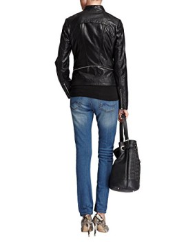 Morgan-Veste-en-Cuir-Manches-longues-Femme-0-0