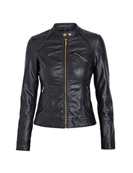 Morgan-Veste-en-Cuir-Manches-longues-Femme-0-6