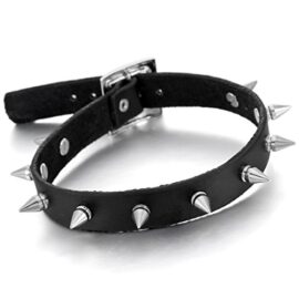 MunkiMix Alliage Genuine Leather Véritable Collier Choker Noir Argent Poinçon conique Rivets Réglable Punk Rock MunkiMix Alliage Genuine Leather Véritable Collier Choker Noir Argent Poinçon conique Rivets Réglable Punk Rock 4