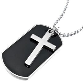 MunkiMix Alliage Émail Pendentif Collier Émail Argent Noir Croix Dog Tag Armée Style Poli 23 Pouce Chaîne Homme MunkiMix Alliage Émail Pendentif Collier Émail Argent Noir Croix Dog Tag Armée Style Poli 23 Pouce Chaîne Homme