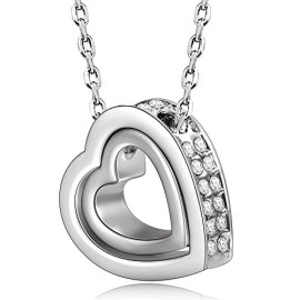 Pauline & Morgen « Je t’aime Toujours » gravure Collier avec Pendentif Cœur Femme avec cristal clair Swarovski Elements Plaqué Or blanc-Idéal pour la Saint-Valentin ou un anniversaire ! Pauline & Morgen « Je t’aime Toujours » gravure Collier avec Pendentif Cœur Femme avec cristal clair Swarovski Elements Plaqué Or blanc-Idéal pour la Saint-Valentin ou un anniversaire !