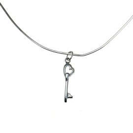 Pendentif Amour Cœur et clefs en Argent Bijoux St Valentin Pendentif Amour Cœur et clefs en Argent Bijoux St Valentin