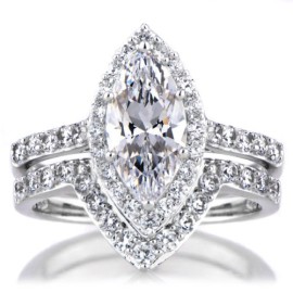 Petits-Merveilles-Damour-Ensemble-Bague-de-fianailles-et-alliance-Femme-Argent-Fin-9251000-Oxyde-de-Zirconium-0