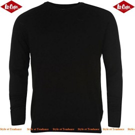 Pull-LEE-COOPER-Col-V-NOIR-pour-Homme-Neuf-100-Laine-Merinos-0