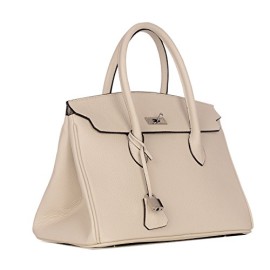 ROUVEN-Craie-Off-White-polonais-Silver-GRACE-35-Tote-Bag-sac-fourre-tout-sac-en-cuir-pleine-sac–main-dames-sac–bandoulire-noble-classiques-petite-moderne-35x20x15cm-0-0