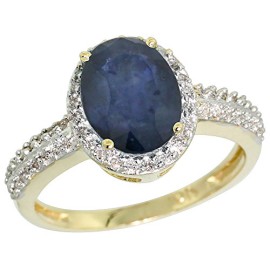 Revoni-Bague-Femme-Or-jaune-5851000-14-carats-Diamant-et-Saphir-bleu-176-ct-Tailles-49–62-0