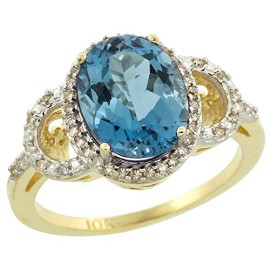 Revoni-Bague-Femme-Or-jaune-5851000-14-carats-Diamants-et-Topaze-bleu-de-Londres-oval-24-cts-0