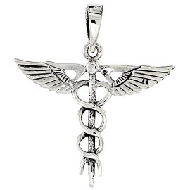 Revoni-Pendentif-Argent-massif-Caduce-symbole-mdical-0