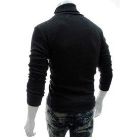 SODIALR-Mode-Hommes-Automne-Hiver-Col-Roule-Sweater-Shirt-Motif-solide-Pull-Noir-L-0-0