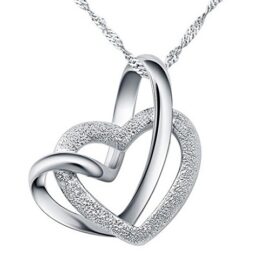 Sasavie-Coeur-Collier-Argent-fin-925-Entrelace-Femme-45CM-0-0