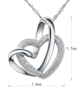 Sasavie-Coeur-Collier-Argent-fin-925-Entrelace-Femme-45CM-0-1