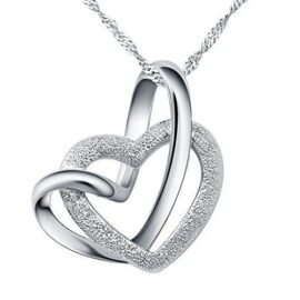 Sasavie-Coeur Collier-Argent fin 925-Entrelace-Femme-45CM Sasavie-Coeur Collier-Argent fin 925-Entrelace-Femme-45CM