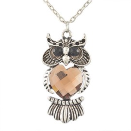 Souarts Collier Strass avec Pendentif Forme Hibou Souarts Collier Strass avec Pendentif Forme Hibou