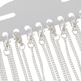 Souarts-Couleur-Argent-Colliers-Gourmette-Ouverte-Chane–Maillons-2x3mm-avec-Fermoirs-Mousquetons-18-Lot-de-12pcs-0